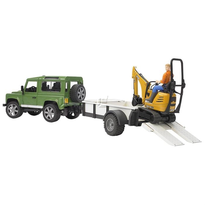 Bruder Land Rover Arazi Aracı Ve Jcb Mini Kazıcı