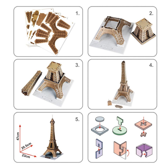 Cubic Fun 3D 35 Parça Puzzle Eyfel Kulesi - Fransa