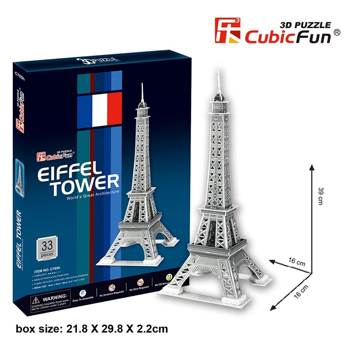 Cubic Fun 3D 33 Parça Puzzle Eyfel Kulesi - Fransa