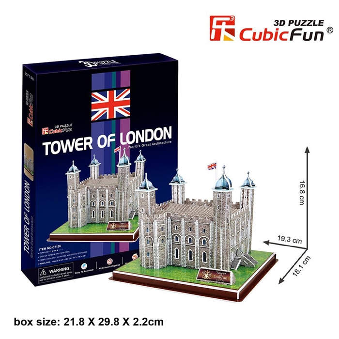 Cubic Fun 3D 40 Parça Puzzle Londra Kulesi - İngiltere