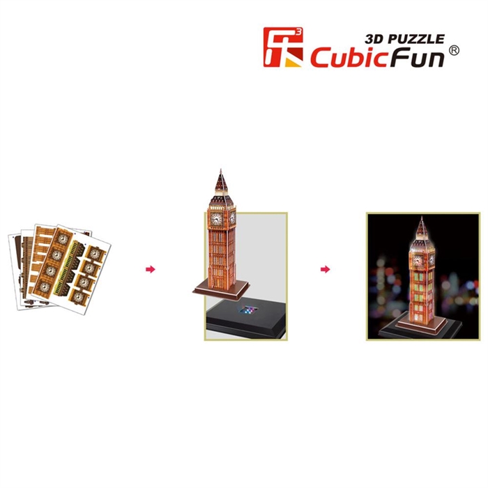 Cubic Fun 3D 28 Parça Puzzle Big Ben Saat Kulesi - İngiltere(Led