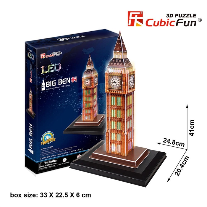 Cubic Fun 3D 28 Parça Puzzle Big Ben Saat Kulesi - İngiltere(Led
