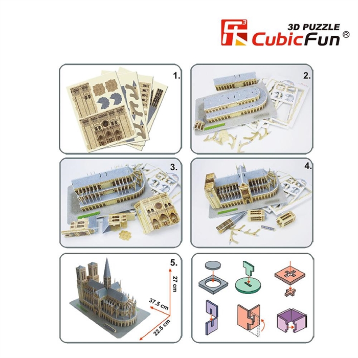 Cubic Fun 3D 74 Parça Notre Dame Kilisesi - Fransa