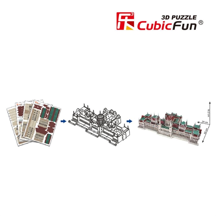 Cubic Fun 3D 237 Parça Puzzle Parlemento Binası - Macaristan