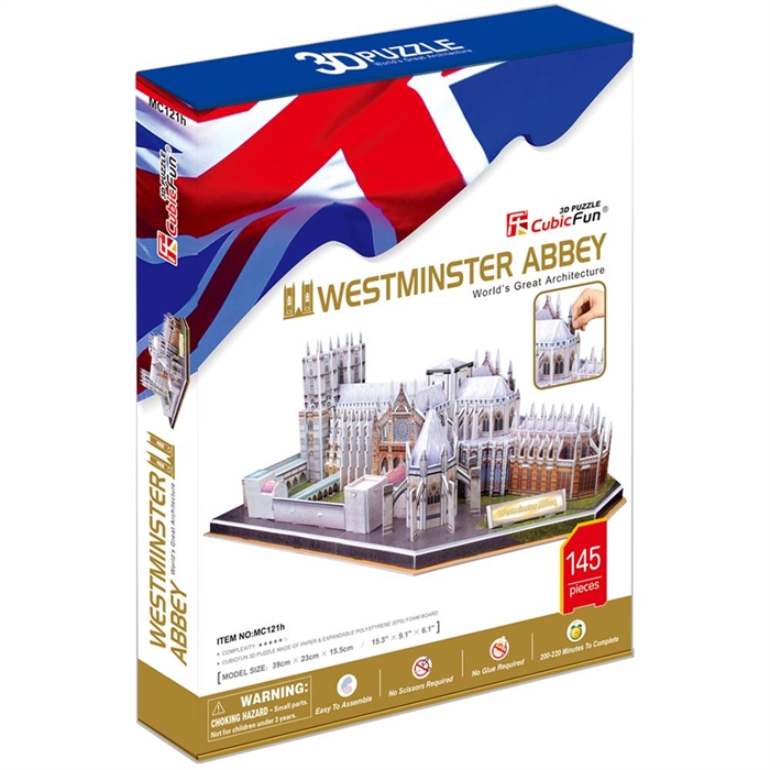 Cubic Fun 3D 145 Parça Puzzle Westminster Manastırı - İngiltere