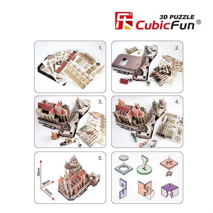 Cubic Fun 3D 176 Parça Puzzle Matthias Kilisesi - Macaristan
