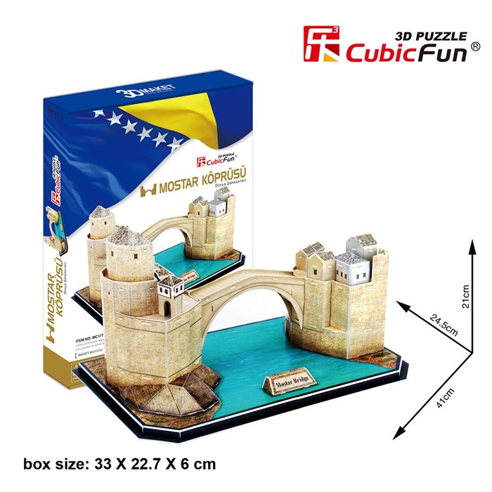 Cubic Fun 3D 64 Parça Puzzle Mostar Köprüsü - Bosna Hersek