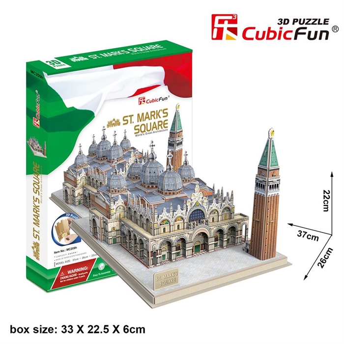 Cubic Fun 3D Puzzle 107 Parça San Marco Meydanı - İtalya