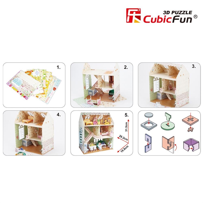 Cubic Fun 3D 160 Parça Puzzle Rüya Bebek Evi