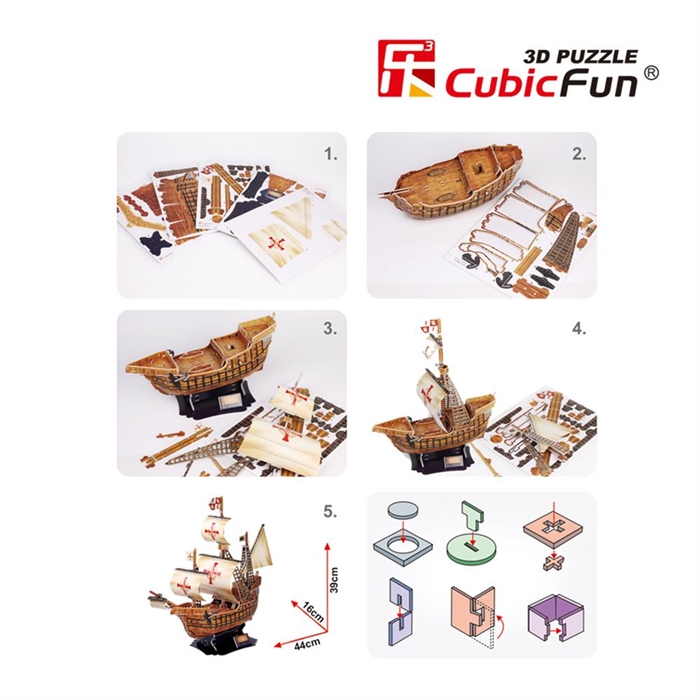 Cubic Fun 3D 113 Parça Puzzle Santa Maria Gemisi
