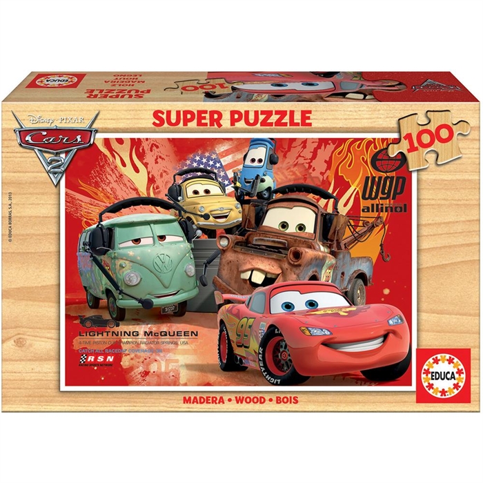 Educa Çocuk Puzzle Ahşap 100 Arabalar 2