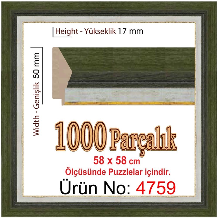 Heidi 1000 Parçalık Kare Puzzle Çerçevesi 58 x 58 cm 4759