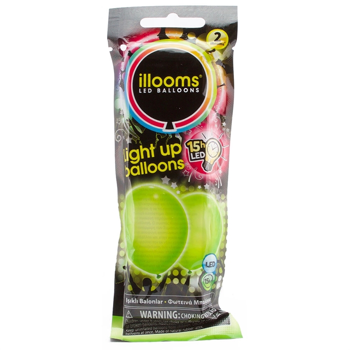 Illooms Led Işıklı Balon 2’li Paket Yeşil Renk