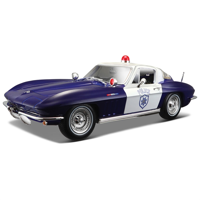 Maisto 1:18 1965 Chevrolet Corvette Police Model Araba S/E