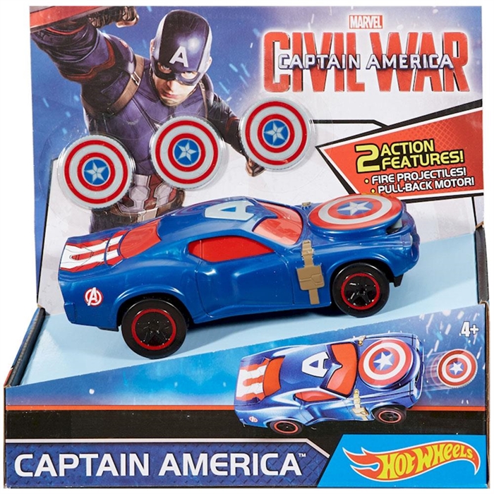 Hot Wheels Marvel Civil War Captain America Araç Seti