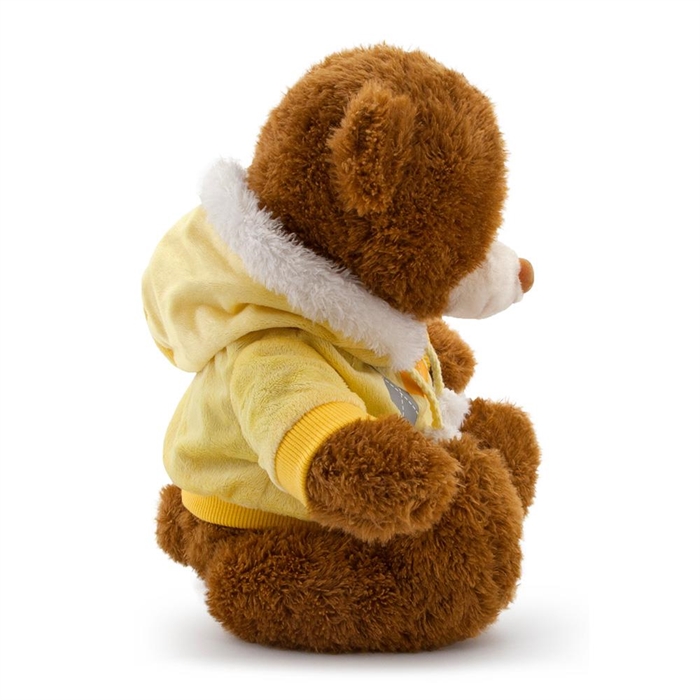 Neco Plush Sarı Kapşonlu Oturan Teddy Ayı 28 cm