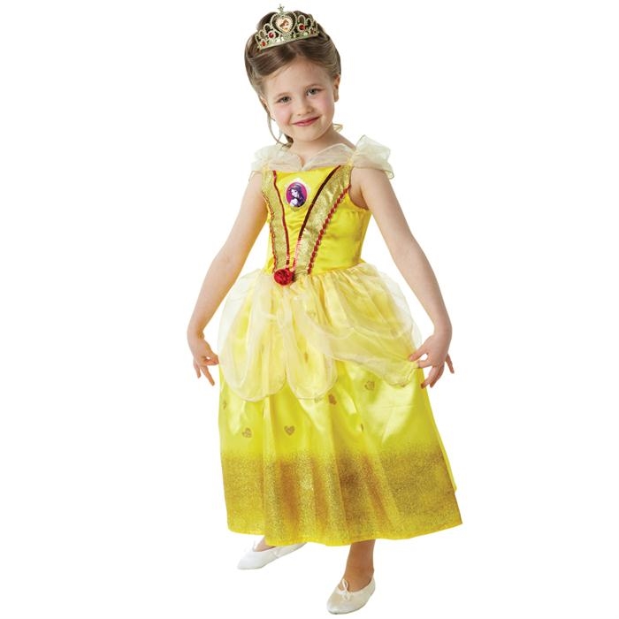 Prenses Belle Çocuk Kostüm 5-6 Yaş Glitter