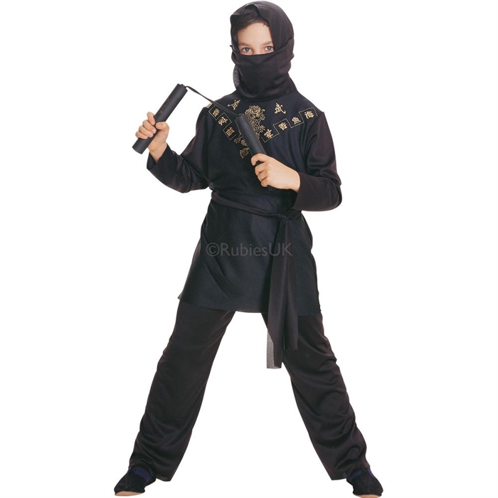 Siyah Ninja Çocuk Kostümü Klasik 7-8 Yaş