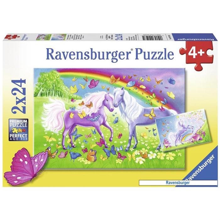 Ravensburger 2 x 24 Parça Çocuk Puzzle Gökkuşağı Atları