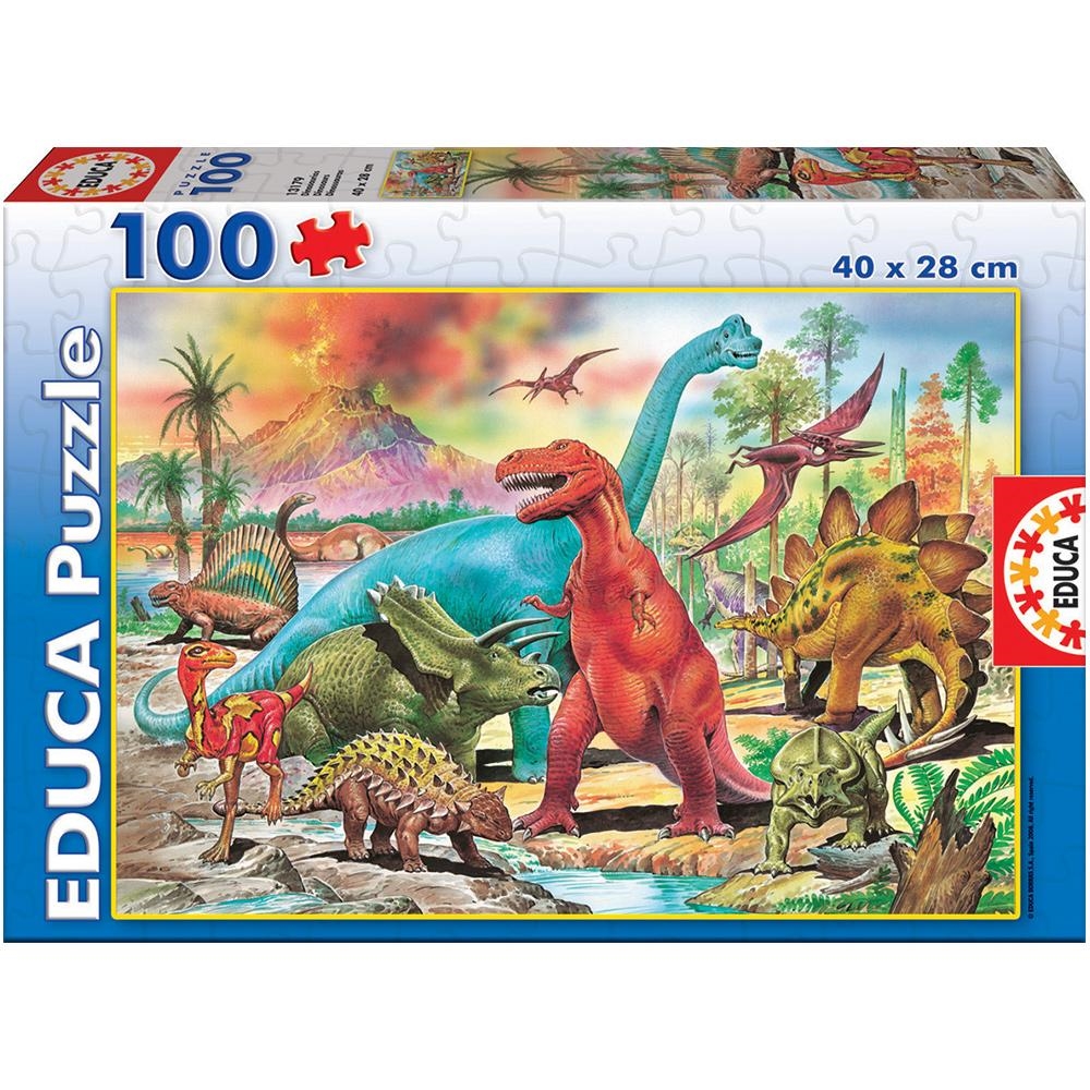 Educa Çocuk Puzzle Karton 100 Dinozorlar