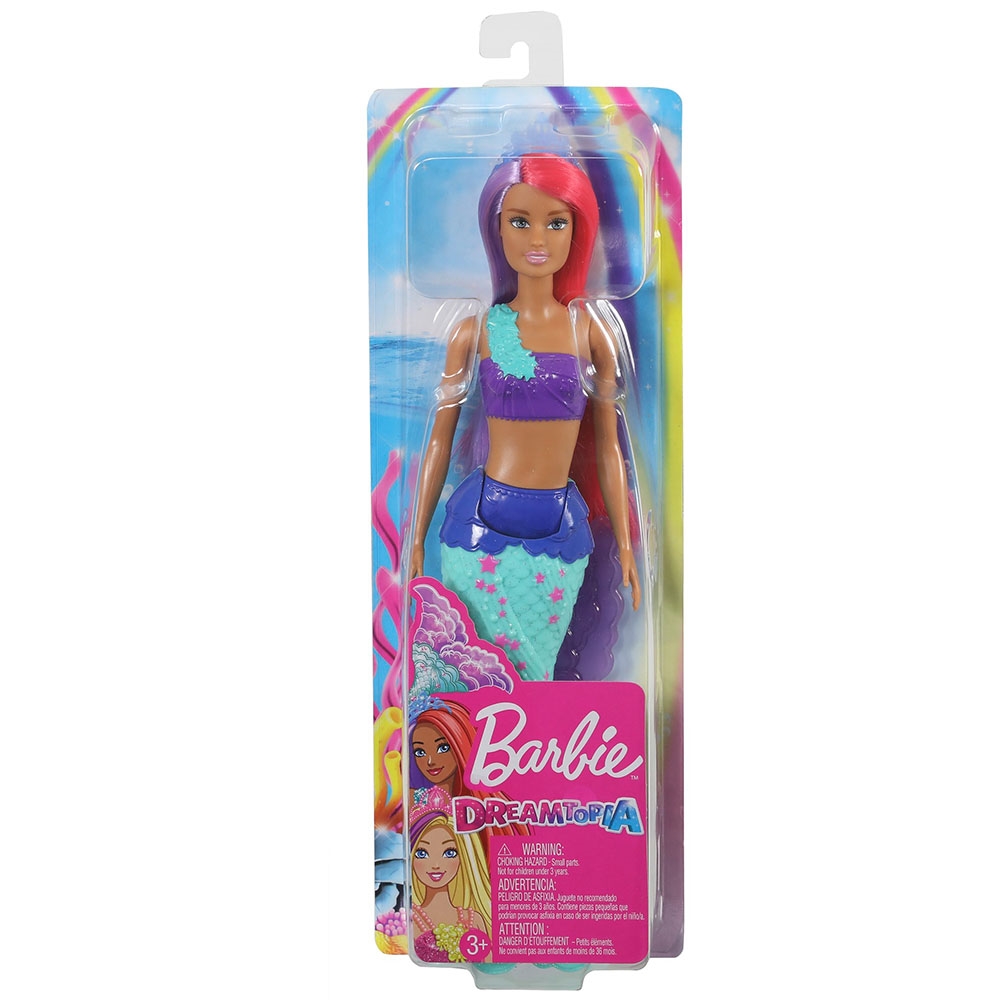 Barbie Dreamtopia Denizkızı Bebekler - Mor, Kızıl Saçlı