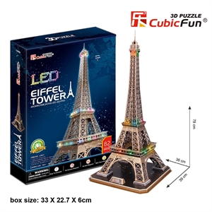 Cubic Fun 3D 82 Parça Puzzle Eiffel Kulesi - Fransa (Led Işıklı)