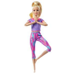 Barbie Sonsuz Hareket Bebeği - Sarışın, desenli taytlı