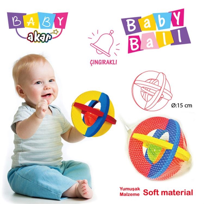 Akar Oyuncak Çıngıraklı Bebek Topu Küçük