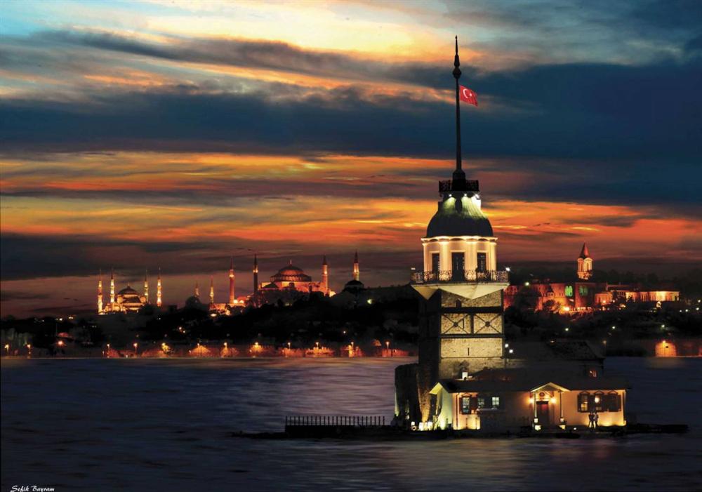 Anatolian 1000 Parça Neon Puzzle Kız Kulesi