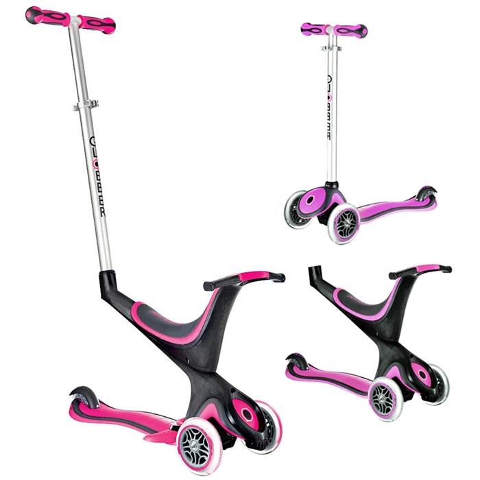 Globber My Free Seat 5 in 1 - Pembe Scooter