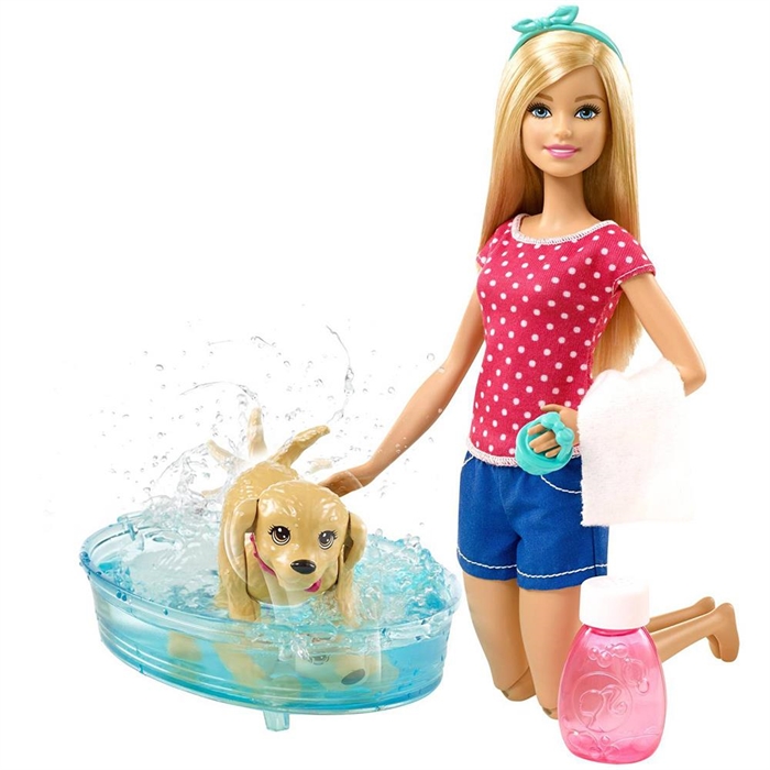 Barbie ve Köpekçik Banyo Keyfi Oyun Seti