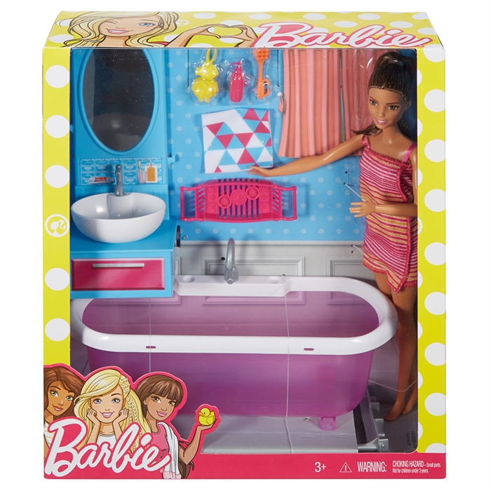 Barbie Bebek Ve Banyo Oyun Seti DVX53