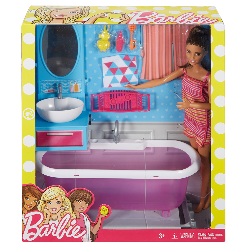 Barbie Bebek Ve Banyo Oyun Seti DVX53