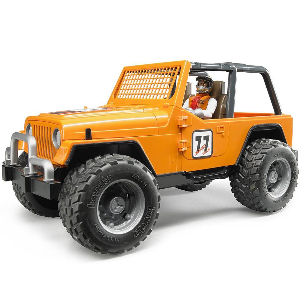 Bruder Jeep Cross Safari Aracı Kasklı Pilotu Turuncu