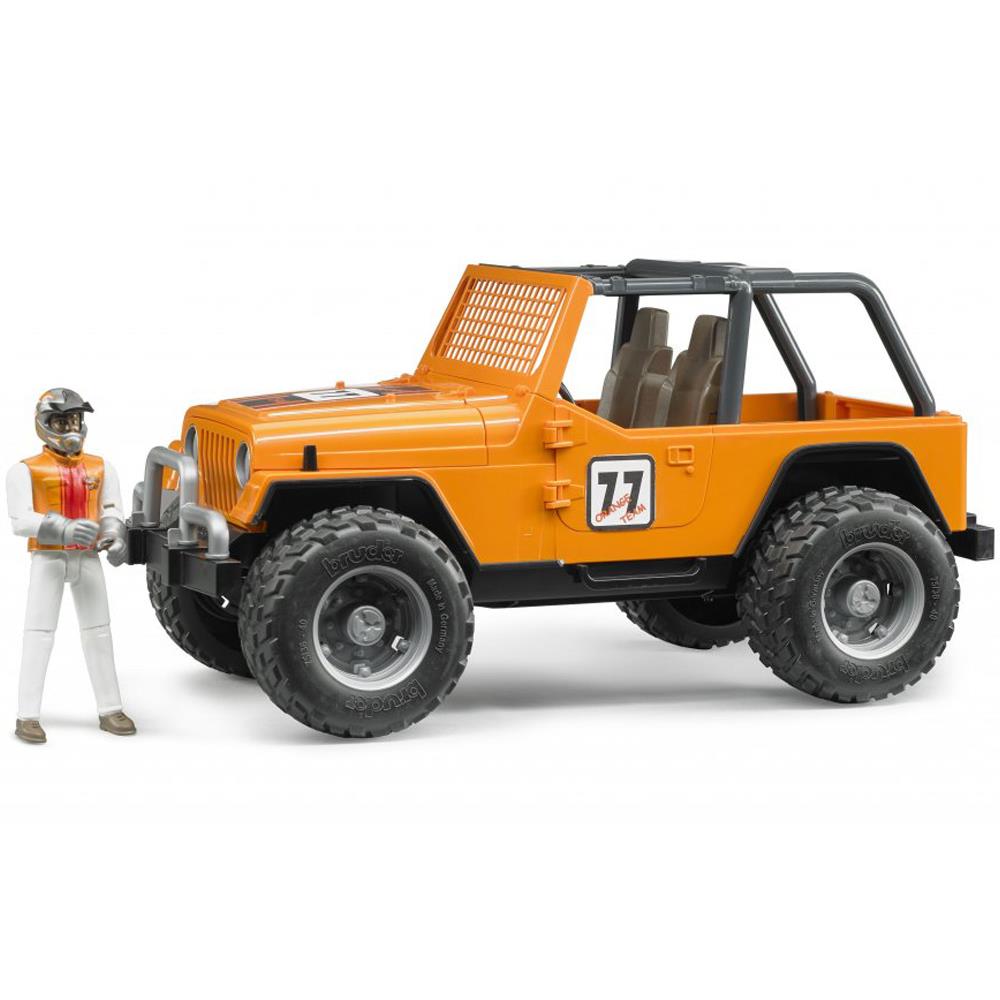 Bruder Jeep Cross Safari Aracı Kasklı Pilotu Turuncu