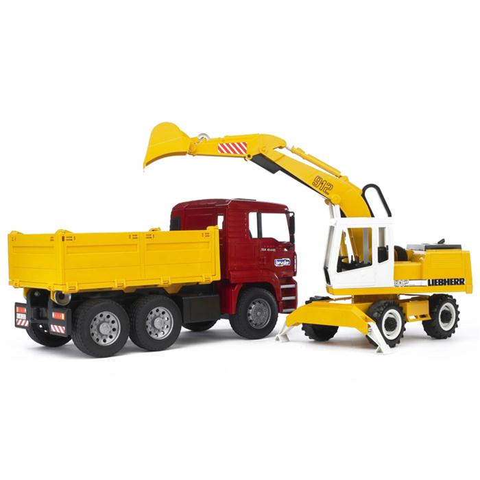 Bruder Man Damperli Kamyon Ve Lıebherr Kepçe İş Mak