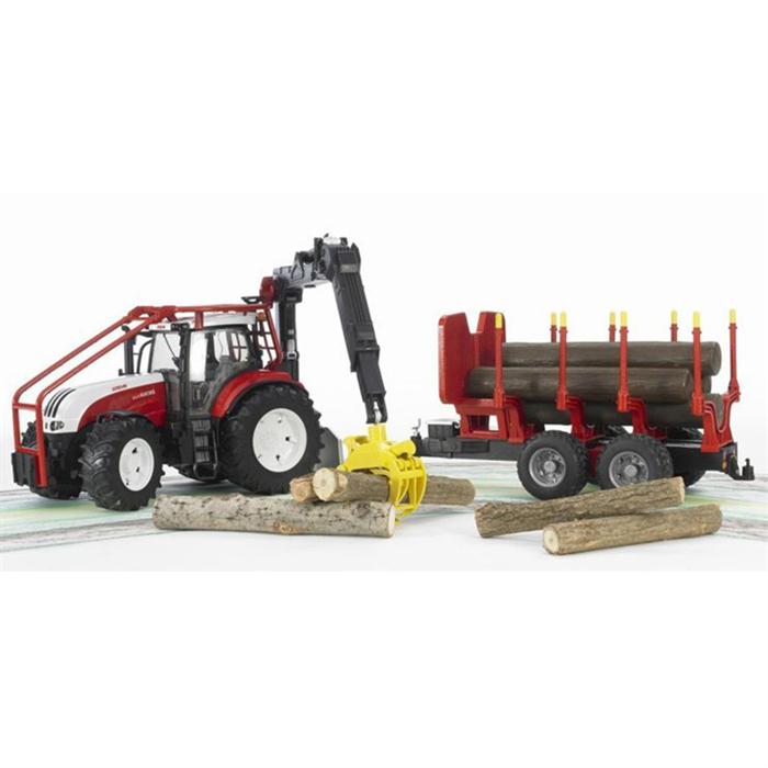 Bruder Steyr Cvt 6230 Forestry Römorklu Traktör İş Mak