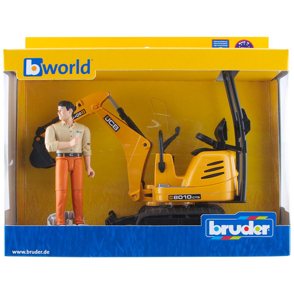 Bruder JCB MikroBagger 8010 CTS & İnşaat İşçisi