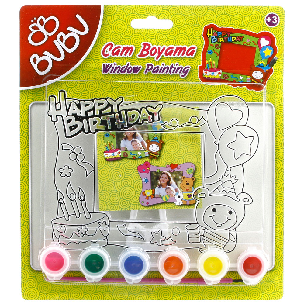 Bubu Cam Boyama Seti Çerçeve Şekilli Model 3
