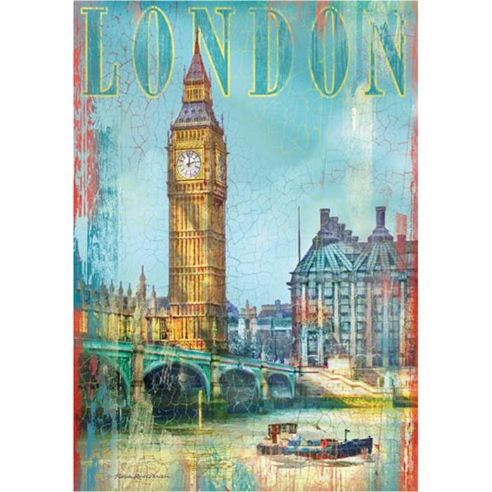 Clementoni 500 Parça Ahşap Efektli Puzzle London