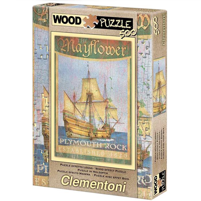 Clementoni 500 Parça Ahşap Efektli Puzzle Mayflower