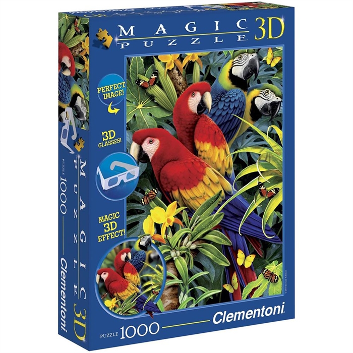 Clementoni 1000 Parça 3 Boyutlu Puzzle Majestic Macaws