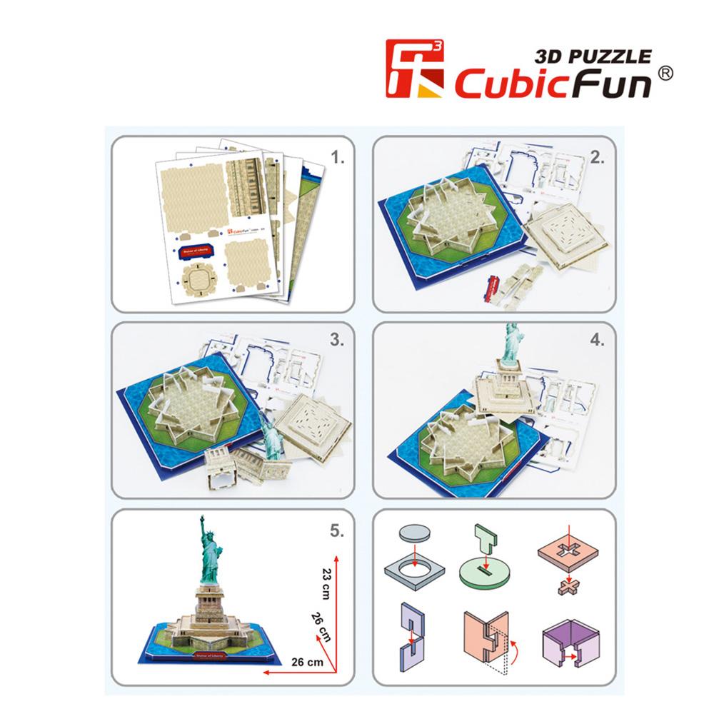 Cubic Fun 3D 39 Parça Puzzle Özgürlük Anıtı - ABD