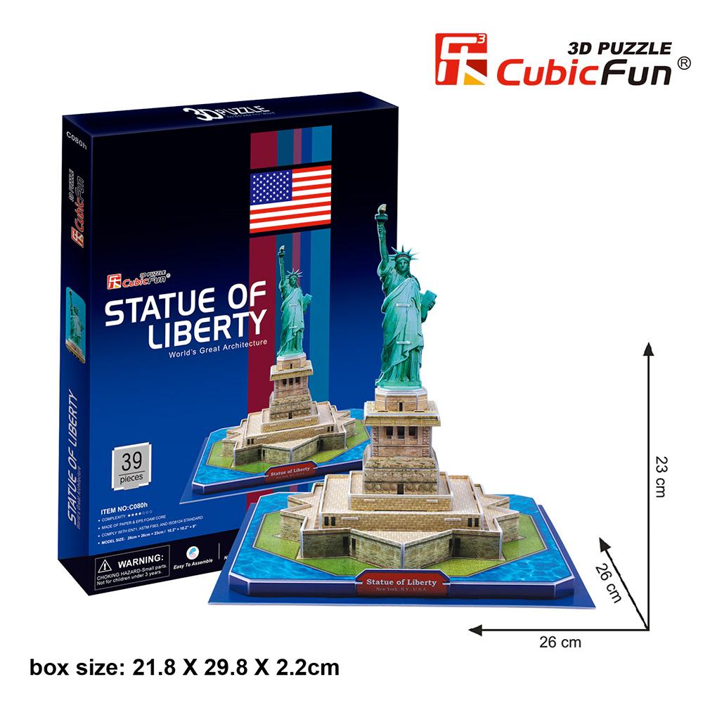 Cubic Fun 3D 39 Parça Puzzle Özgürlük Anıtı - ABD