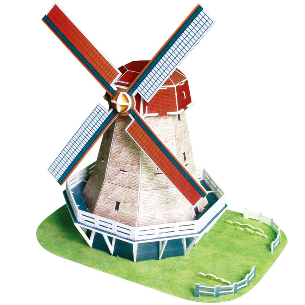 Cubic Fun 3D 45 Parça Puzzle Hollanda Değirmenleri