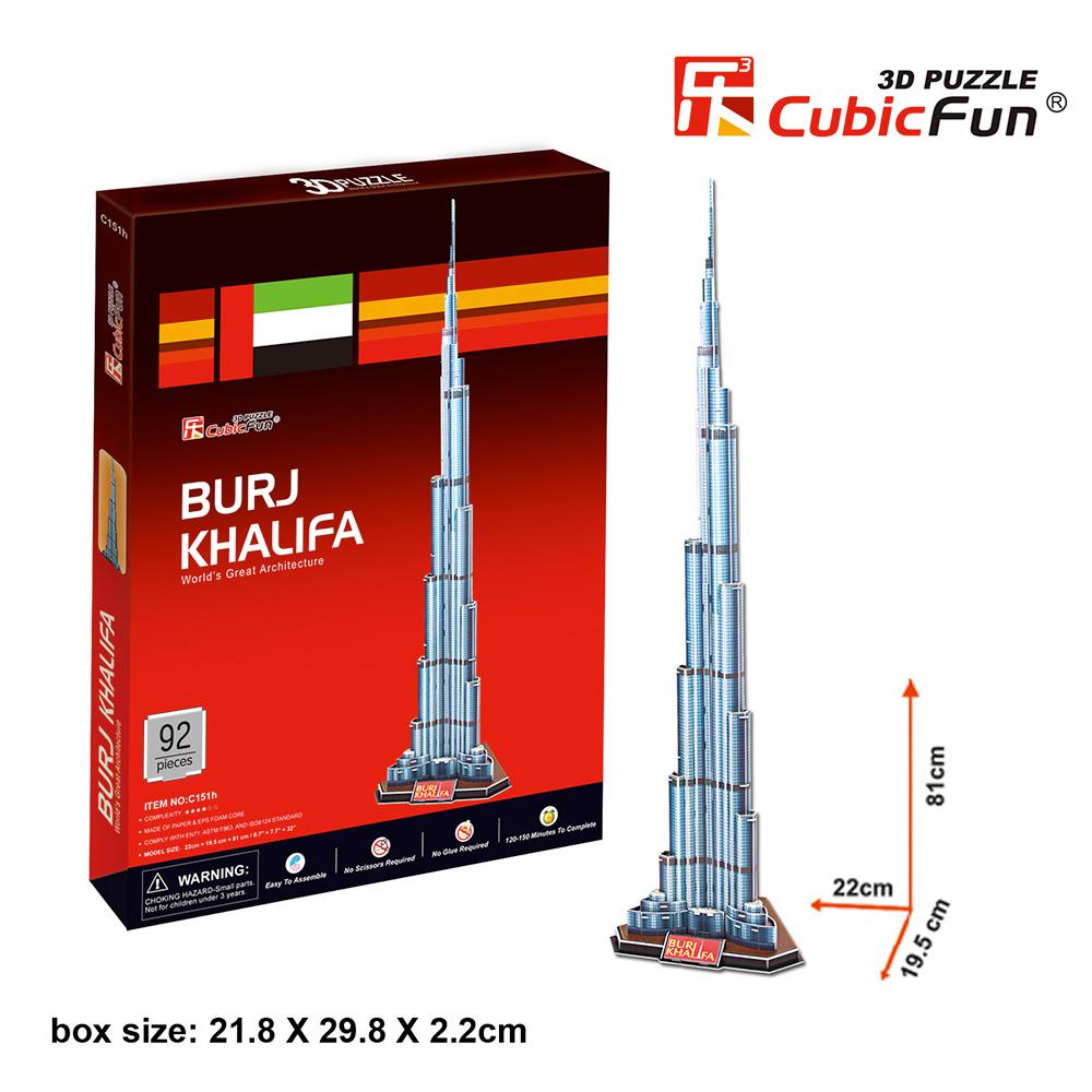 Cubic Fun 3D 92 Parça Puzzle Burç Halife Binası - Dubai