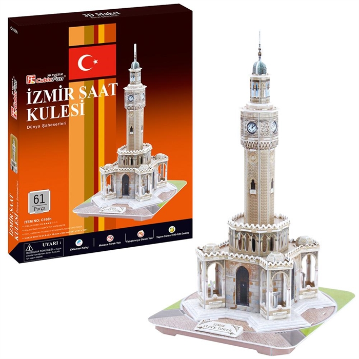 Cubic Fun 3D 61 Parça Puzzle İzmir Saat Kulesi | Loco Poco Oyuncak