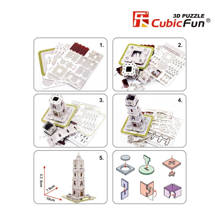 Cubic Fun 3D 93 Parça Puzzle Dolmabahçe Saat Kulesi