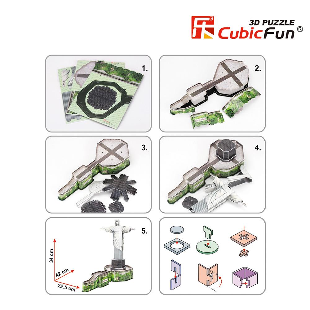 Cubic Fun 3D 22 Parça Puzzle Kurtarıcı  İsa Heykeli - Brezilya