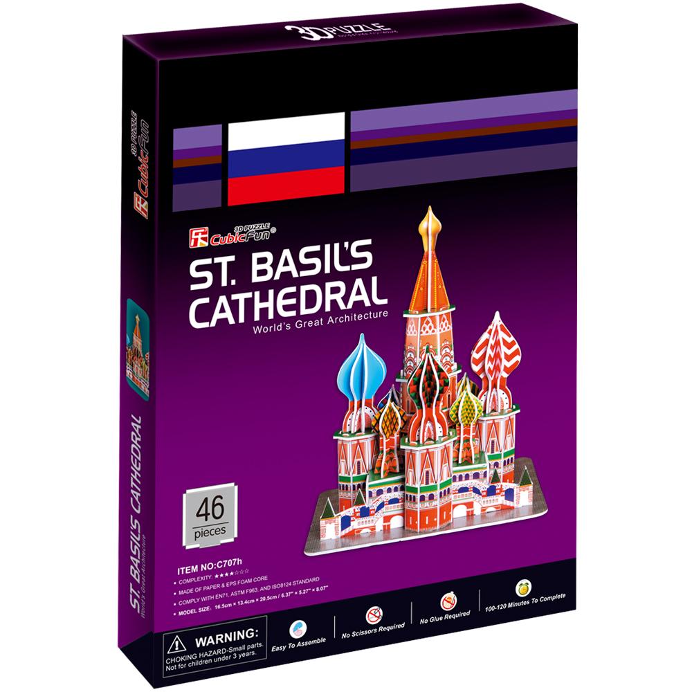 Cubic Fun 3D 47 Parça Puzzle St. Aziz Vasil Katedrali - Rusya